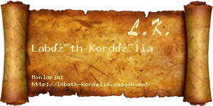 Labáth Kordélia névjegykártya